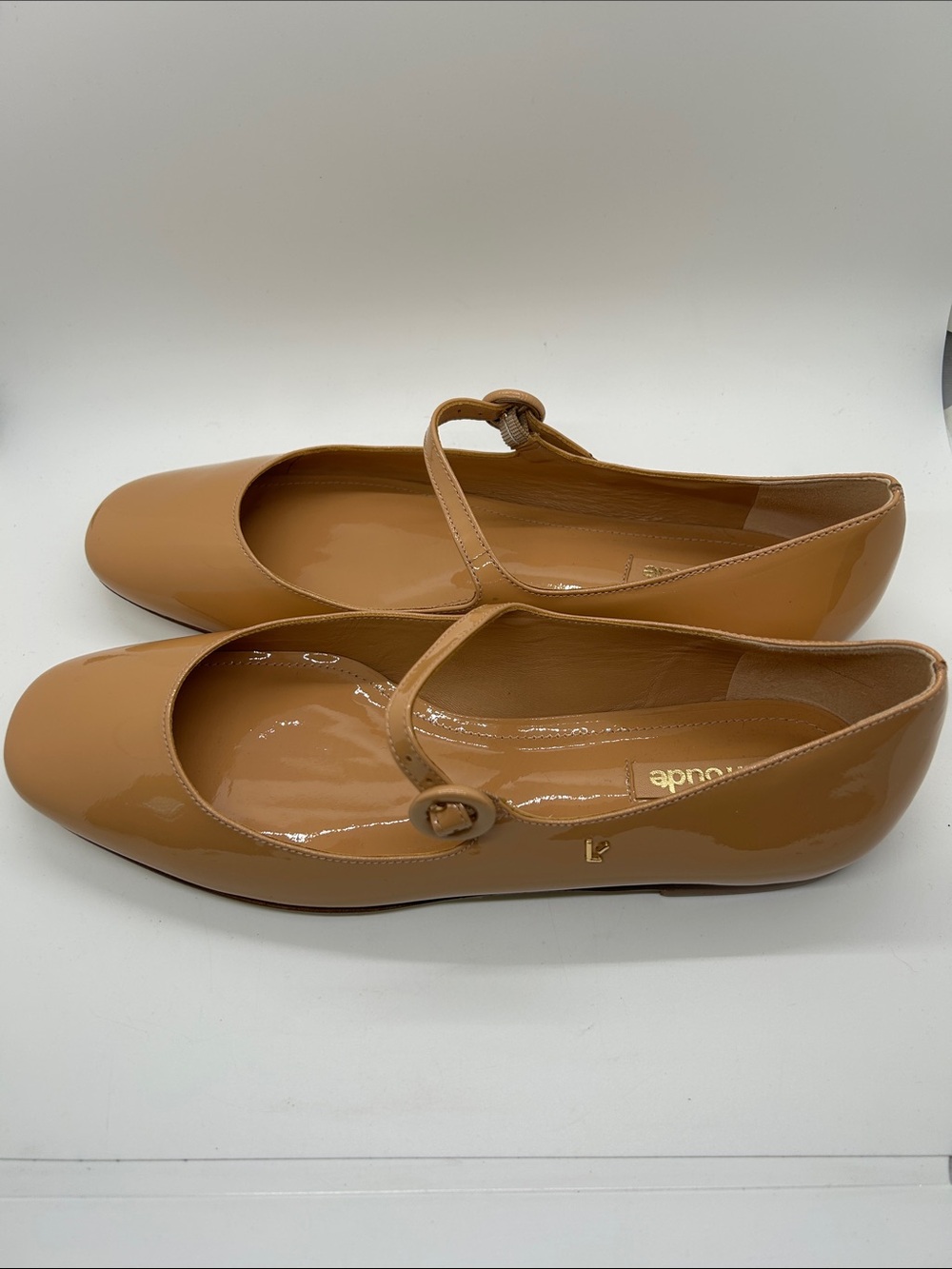 Larroude Tan Patent Blair Classic Mary Jane Ballet Flats Shoes **Size 9** 🌸🌸 - Picture 6 of 8